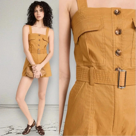 A.L.C. Gillian Romper in Goldenrod Size 8 - Picture 5 of 15